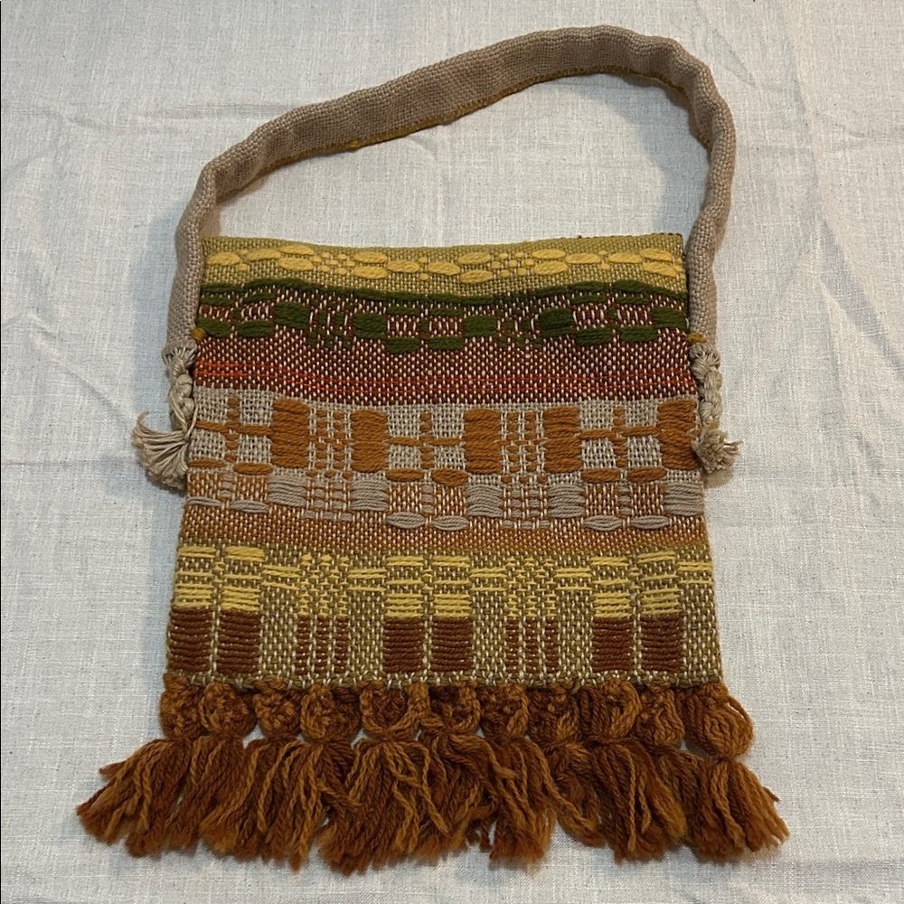 Vintage Handmade Boho Shoulder Bag Crocheted Knit Funky Festival Hippie - Picture 4 of 13